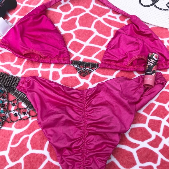 SOLD/// NWT beach bunny bikini Fly Me To the moon in pink extremely RARE; L set - Picture 9 of 16